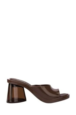 Melissa Heart Heeled Brown Mules