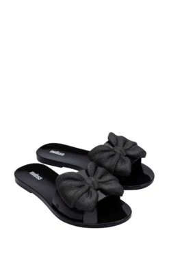 Deals Shoe Glam Store 36 Melissa Black Oversized 3D Bow Slides